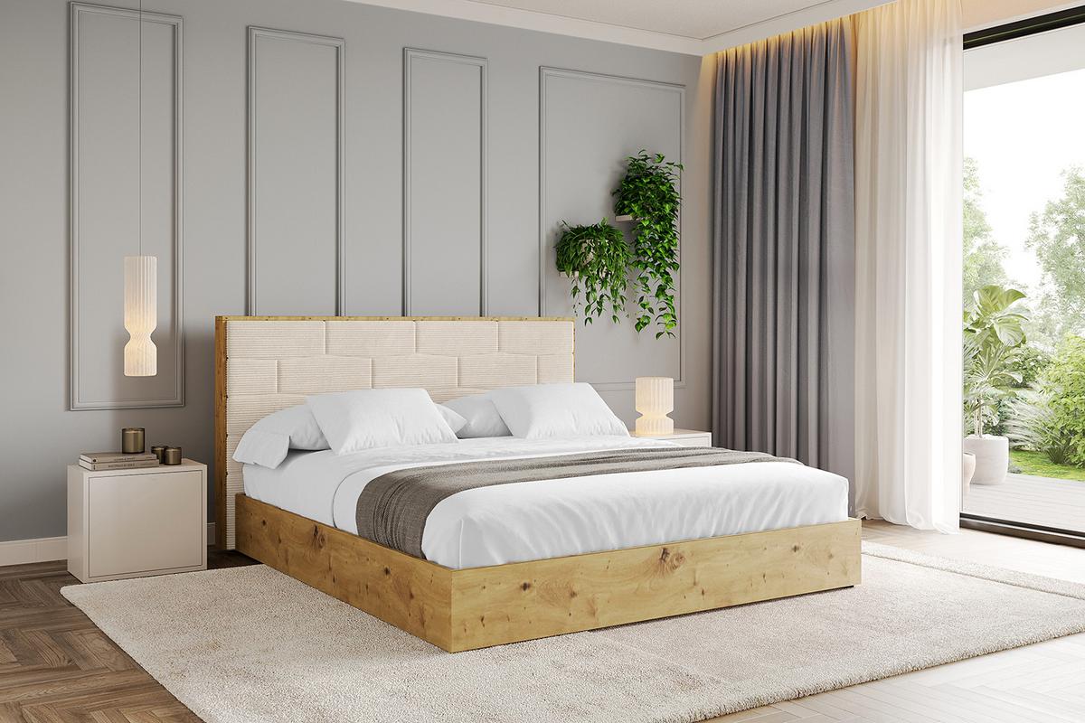 POLSTERBETT mit Bettkasten und Lattenrost, Boxbett ohne Matratze - ENZO8 160x200 Beige - Creme, Holzwerkstoff/Textil (160/200cm) - ALTDECOR
