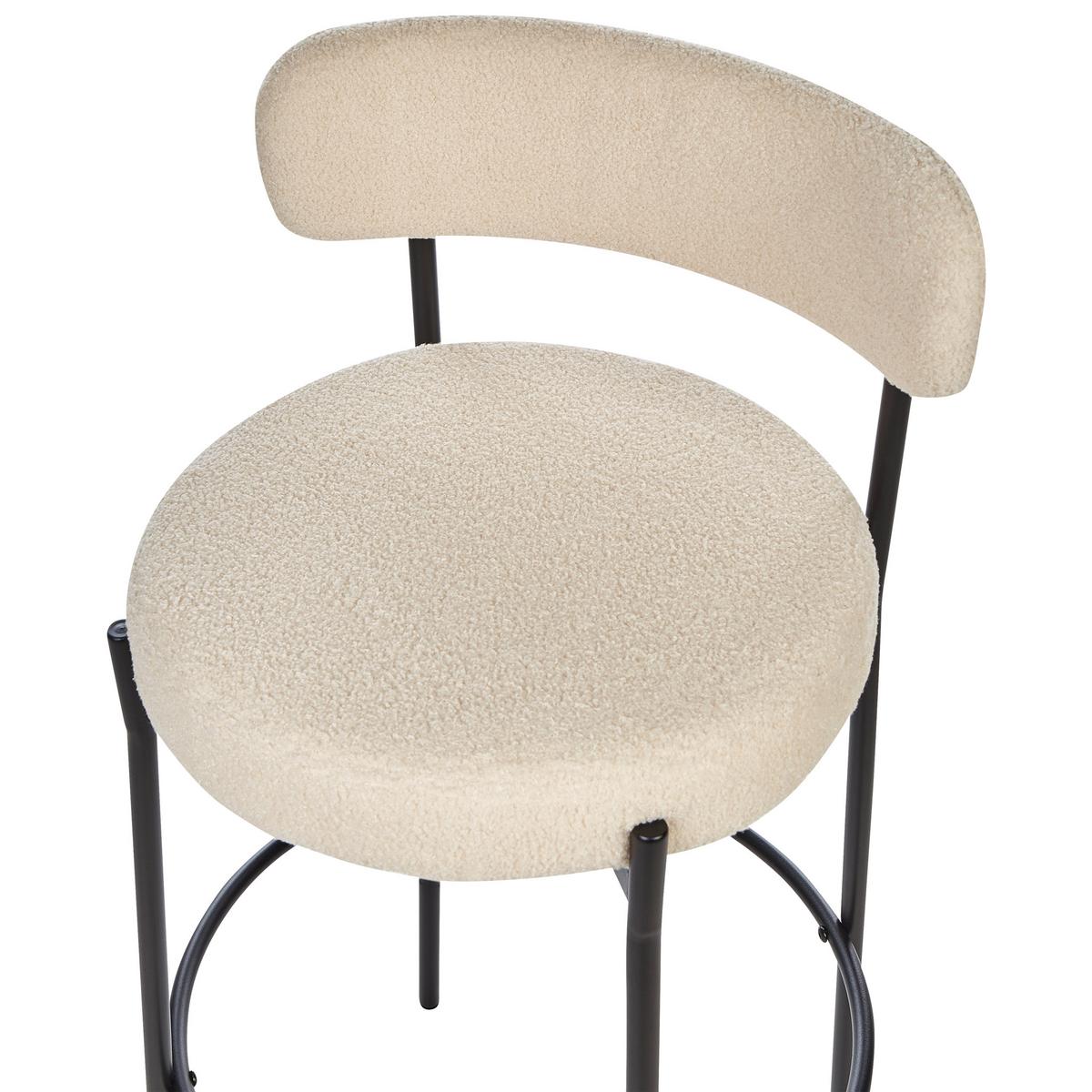 BARHOCKER 2er-Set Hellbeige Allison - Beige/Schwarz, Textil (50/97/50cm) - Beliani