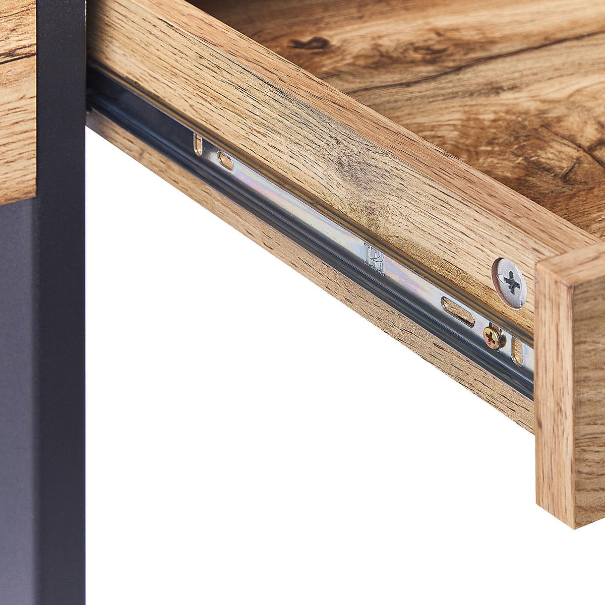 SCHREIBTISCH heller Holzfarbton/schwarz 120/55/76 cm Vida - Hellgrau, Holzwerkstoff (55/120/76cm) - Beliani