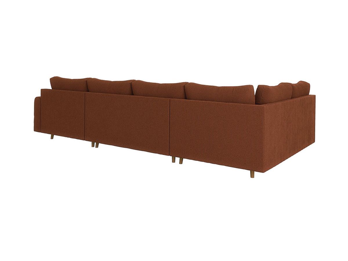 WOHNLANDSCHAFT Alma Terrakotta Cord - Ottomane rechts - Terracotta/Braun, Holz/Textil (310/81/161cm) - S-Style Möbel