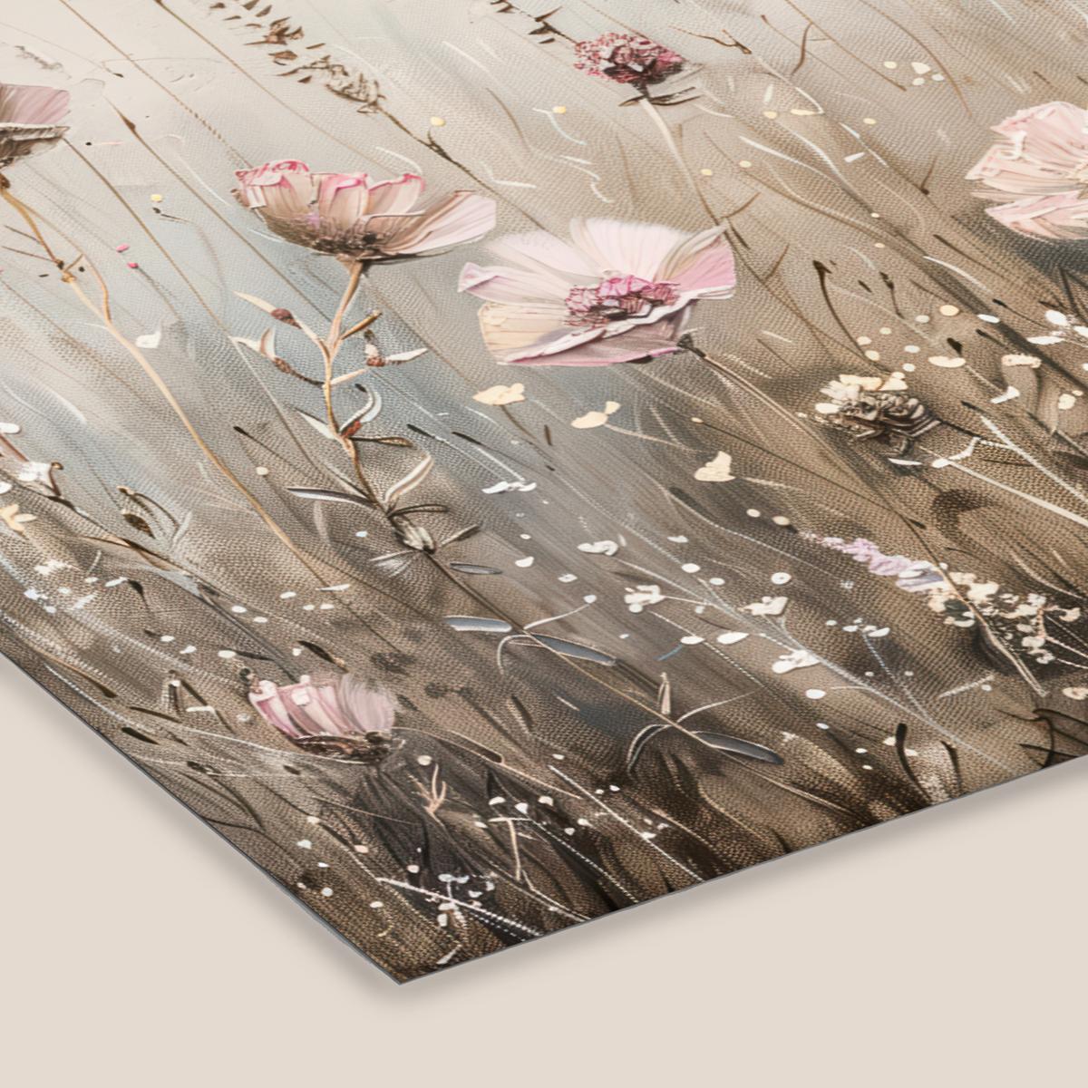 POSTER MIT RAHMENGERAHMTES BILD Blumen - Rosa - Modern - Beige 90x60 cm - Beige, Papier (90/60cm) - MuchoWow