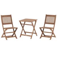 BISTRO-SET 2-Sitzer Heller Holzfarbton Paraggi - Hellbraun, Holz - Beliani