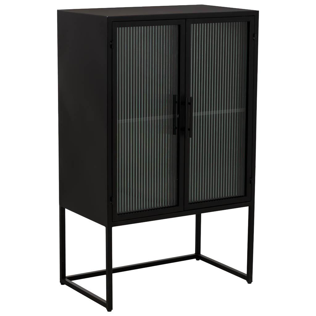 VITRINE aus Metall, schwarz, 65x39x106cm - Schwarz, Metall (65/105.5/38.5cm) - Wanderlust
