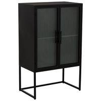 VITRINE aus Metall, schwarz, 65x39x106cm - Schwarz, Metall (65/105.5/38.5cm) - Wanderlust