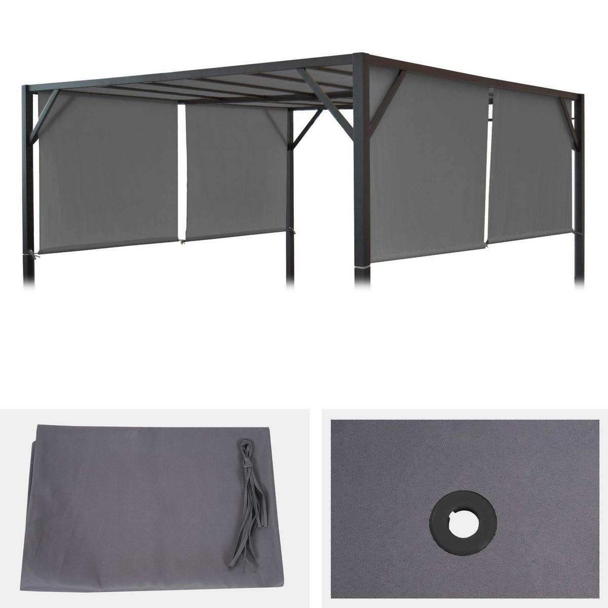 ERSATZBEZUG DACH FÜR PERGOLA BEJA Grau - Grau, Textil (372/1/596cm) - MCW