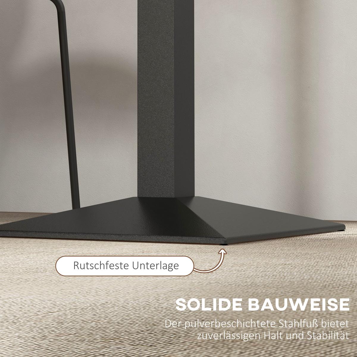 ESSTISCH Spanplatte Stahl Dunkelbraun Schwarz - Dunkelbraun/Schwarz, Holzwerkstoff/Metall (70/70/75cm) - HOMCOM