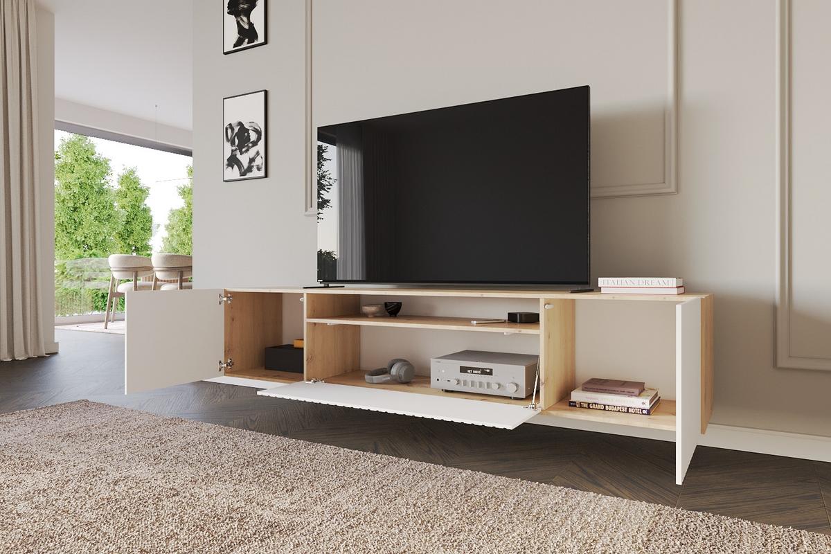 LOWBOARD KITO-W 200x40x41 cm - Artisan / Weiß - Eiche Artisan/Weiß, Holzwerkstoff (200/40/41cm) - ALTDECOR