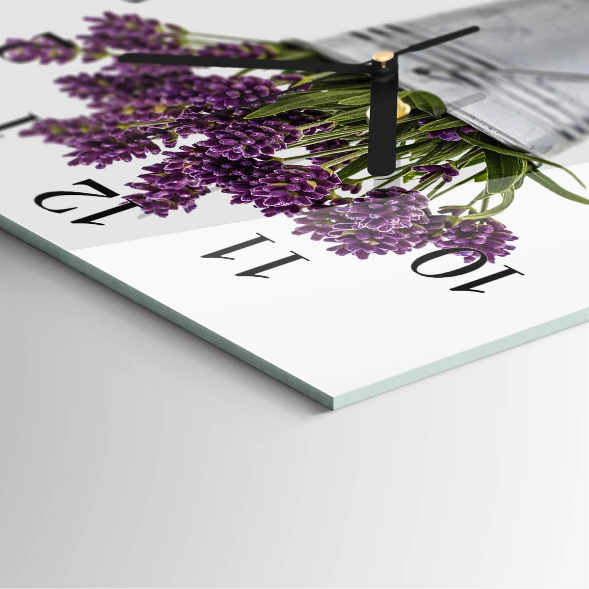 WANDUHR aus Glas 30x30 cm - Lavendel - Lila, Glas (30/30/0.4cm) - TULUP