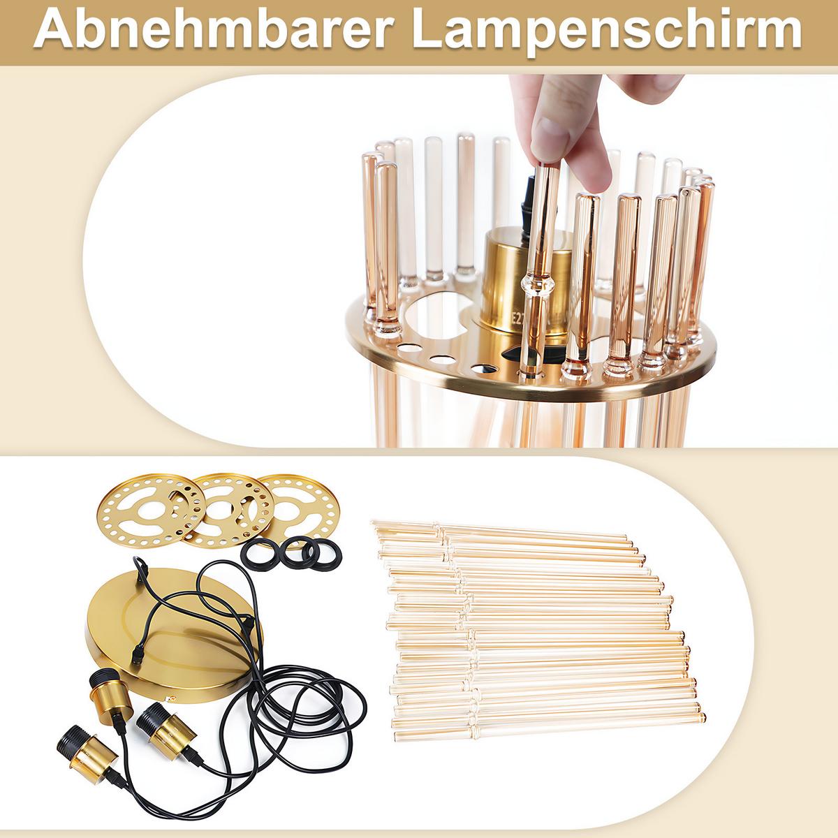 PENDELLEUCHTE Sage 25/25/150 cm - Goldfarben, Glas (25/25/150cm) - ZMH
