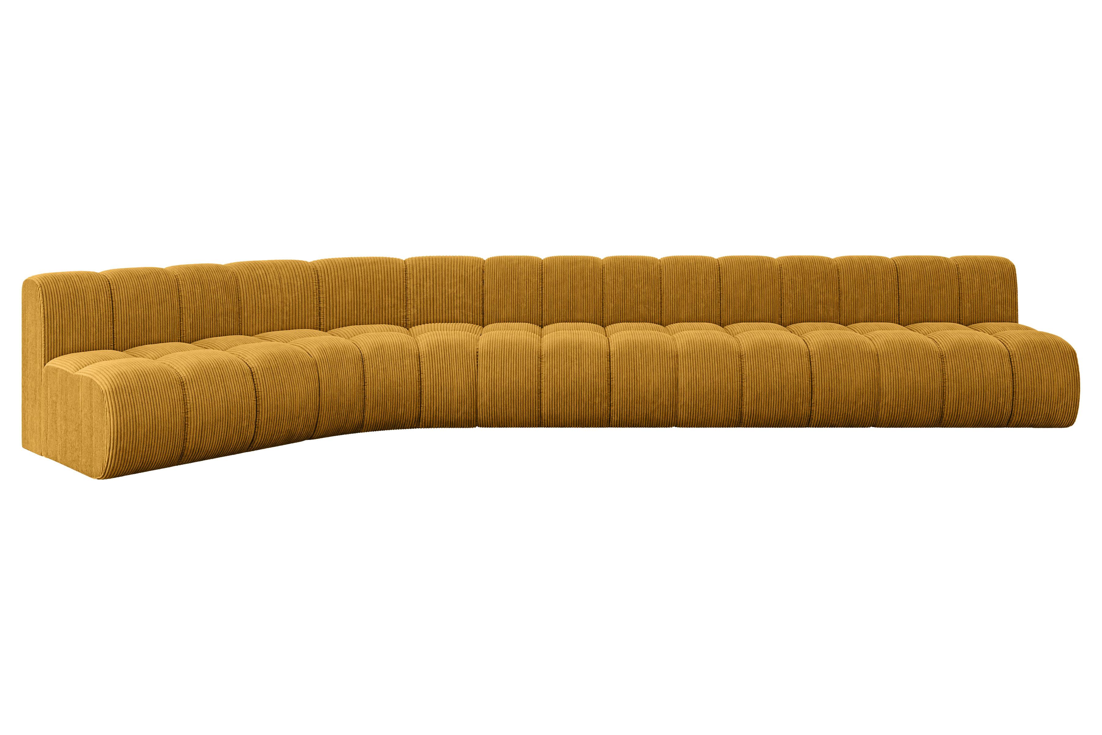 ECKSOFA modulares Sofa Montra-L3 - 472x174x70 cm Senfgelb - Currygelb, Holzwerkstoff/Textil (472/174cm) - ALTDECOR