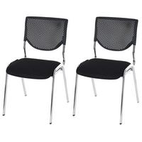 BESUCHERSTUHL Schwarz 2er-Set - Schwarz, Textil (49/83/58cm) - MCW