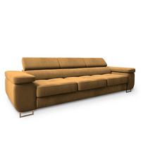 BETTSOFA MOSINE Gelb Velours-Stoff mit Schlaffunktion - Gelb, Textil (281/87/98cm) - MASSENO