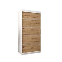 SCHWEBETÜRENSCHRANK 200/100/62 2-türig - Silberfarben/Eiche Artisan, Holz/Kunststoff (100/200/62cm) - MÖBEL KRYSPOL