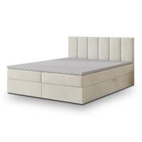 BOXBETT MERIL 180x200 cm mit Matratze und Topper - Creme - Creme, Holz (180/200cm) - MASSENO