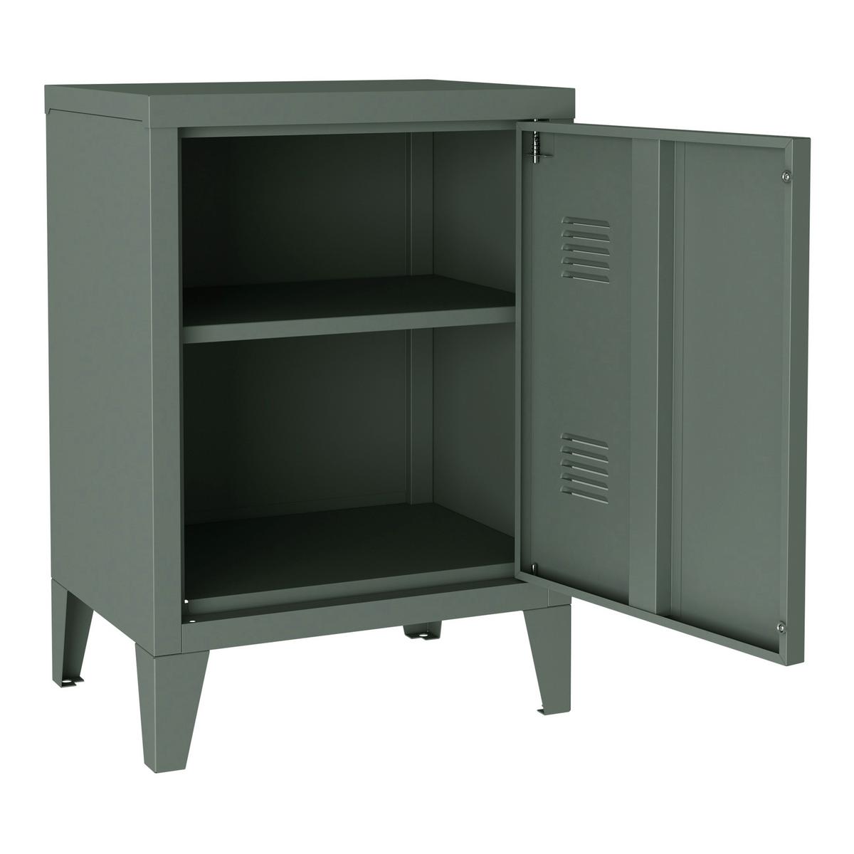 NACHTSCHRANK Inari - Dunkelgrau, Metall (40/57/30cm) - [en.casa]
