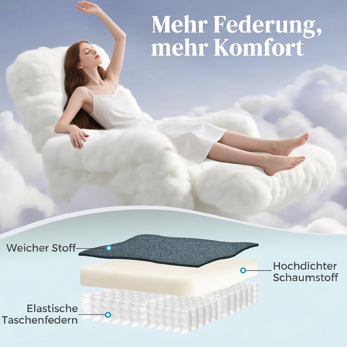 FERNSEHSESSEL-MIT-AUFSTEHHILFE Polyester Stahl Blau - Blau/Schwarz, Textil/Metall (92/105/94cm) - HOMCOM
