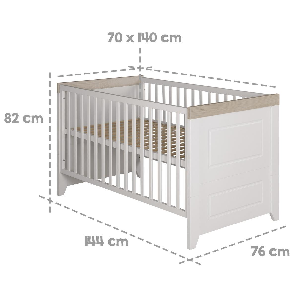 BABYZIMMER-SET Felicia 2-teilig - Weiß, Holzwerkstoff (76/82/144cm) - Roba