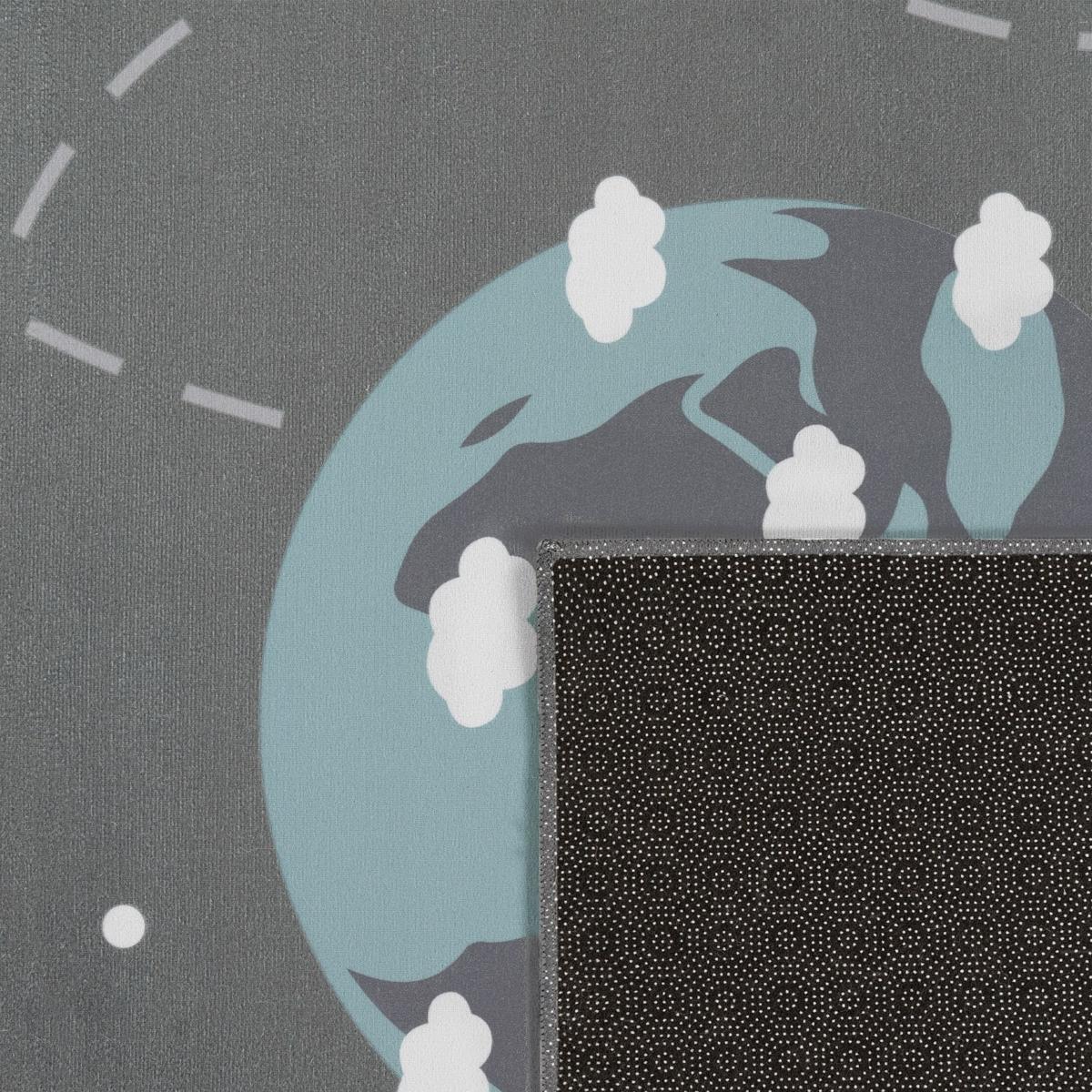 KINDERTEPPICH Waschbar, mit Raketen-Motiv, Grau, 200 x 200 cm - Grau, Textil (200/200cm) - KADIMA DESIGN