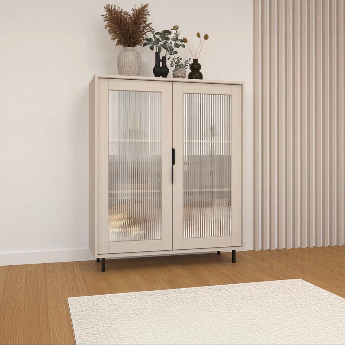 GESCHIRRSCHRANK Soly Kaschmir - Beige, Holzwerkstoff (103.2/126.2/40.3cm) - Petits-meubles