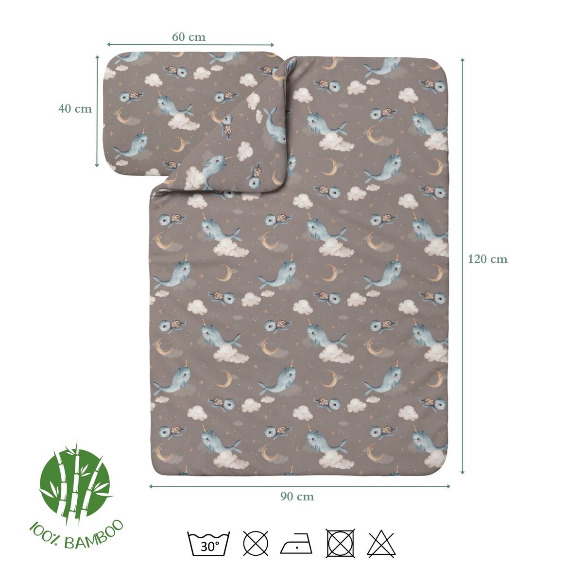 BABY Bambus-Bettwäsche Wale - Braun, Textil (90/120cm) - waldin