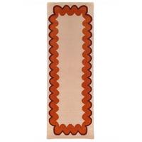 TEPPICHLÄUFER handgetuftet WAVENEY, Zickzack-Wellenbordüre, Orange, 80 x 230 cm - Orange, Textil (80/230cm) - KADIMA DESIGN