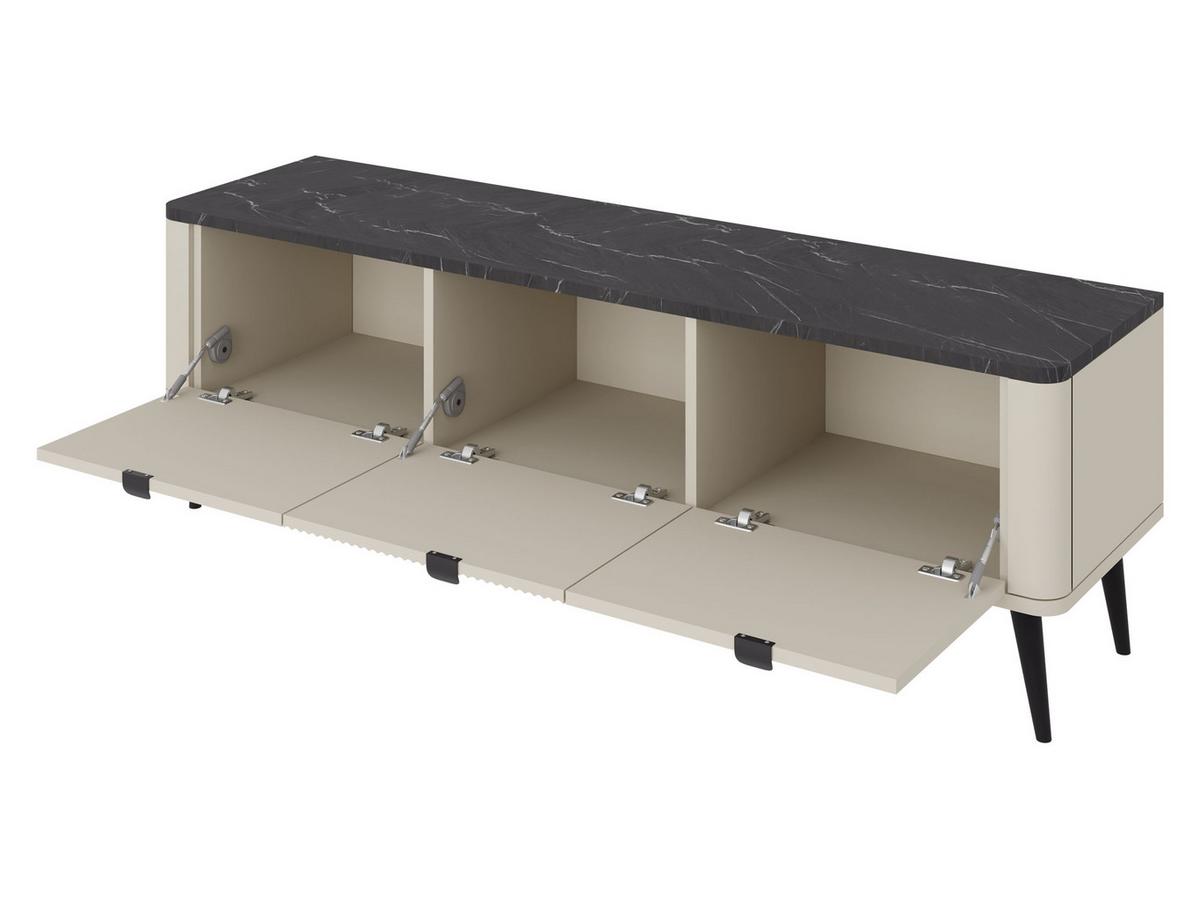TV-ELEMENT Marly 3K RE14 - Kaschmir/Schwarz, Holzwerkstoff/Metall (130/52/40cm) - MIRJAN24