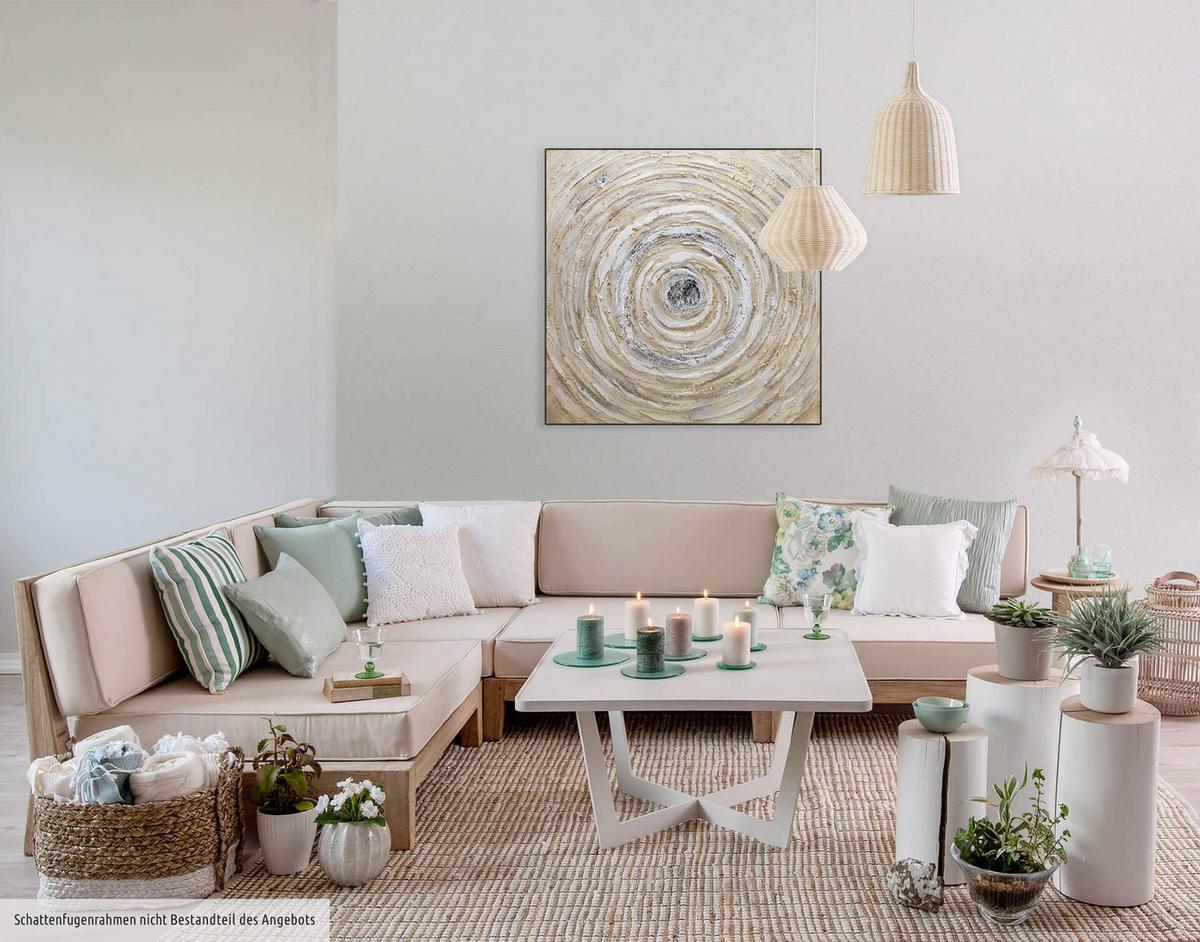 ACRYLBILD HANDGEMALT 80/80 cm - Beige, Holz/Textil (80/80cm) - KUNSTLOFT