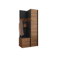 GARDEROBEN-SET Orion XXIV - Nussbaumfarben/Schwarz, Holzwerkstoff/Kunststoff (82/186/46cm) - MIRJAN24
