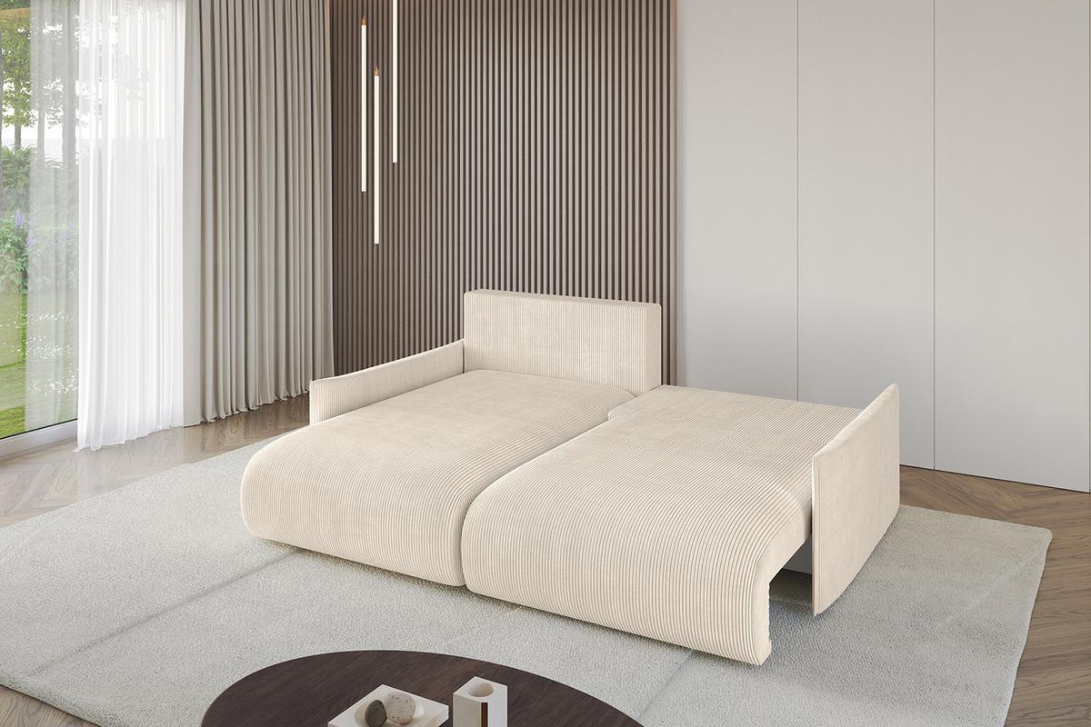 ECKSOFA Ottomane links ONESK-L -v1 216x177x72 Beige Cord - Beige, Holzwerkstoff/Kunststoff (216/177cm) - ALTDECOR