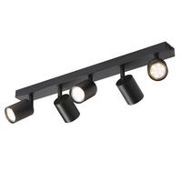 DECKENSTRAHLER Roger 5-flammig 55/3/14 cm - Schwarz, Metall (55/3/14cm) - Nettlife