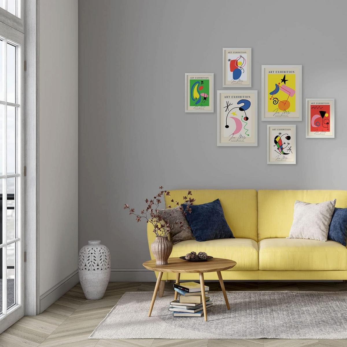 POSTER Set Mit 6 Miró Kunst Sammlung Von Plakate Mit Collage Ästhetik Für Innendekoration A3 & A4 Rahmenlos - Klar, Papier (29/3cm) - Nacnic