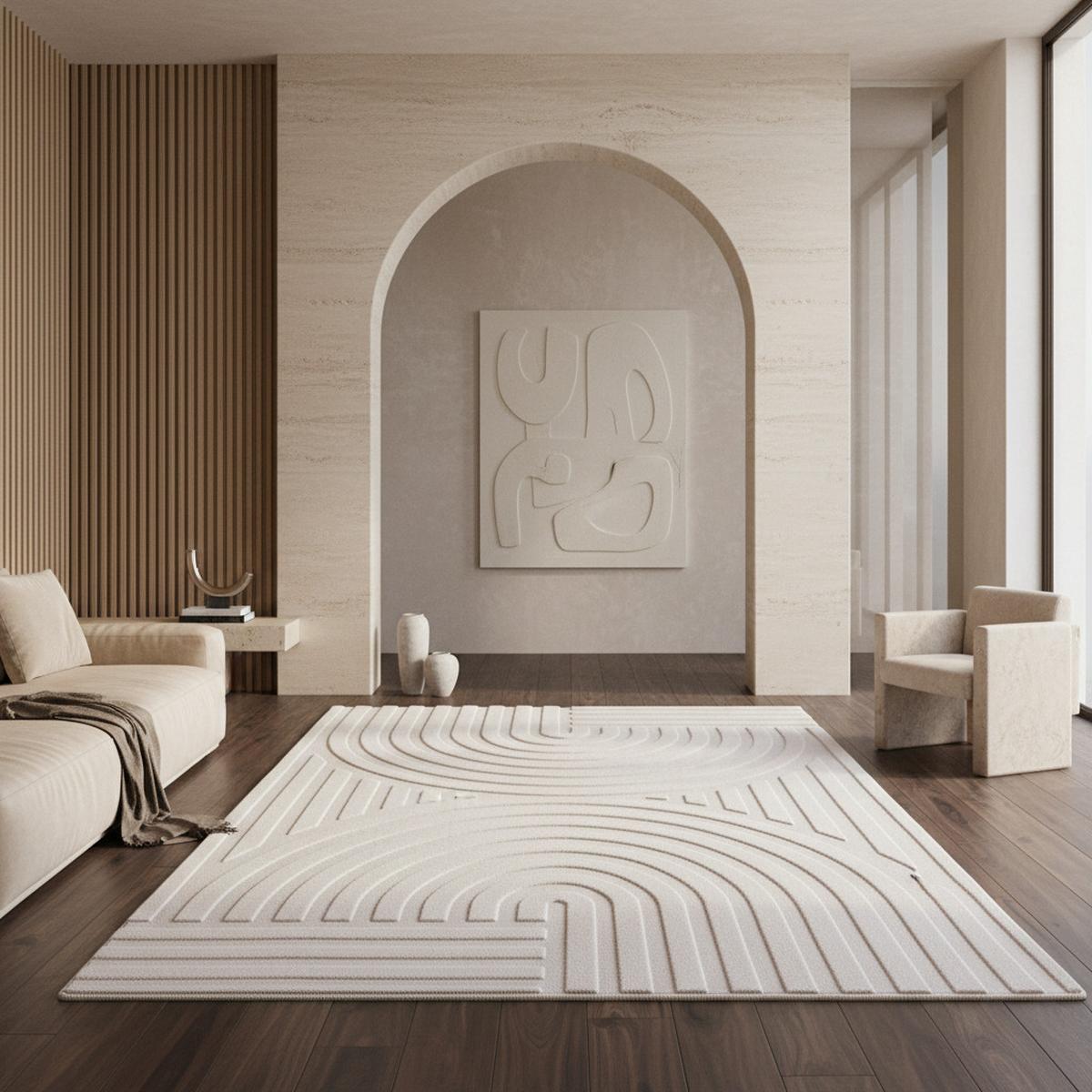 TEPPICH Kurzflor Waschbar LAVAREDO in Creme, im Boho-Stil, 160 x 230 cm - Beige, Textil (230/160cm) - KADIMA DESIGN