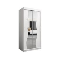 SCHWEBETÜRENSCHRANK 200/100/62 2-türig - Silberfarben/Weiß, Holz/Kunststoff (100/200/62cm) - MÖBEL KRYSPOL