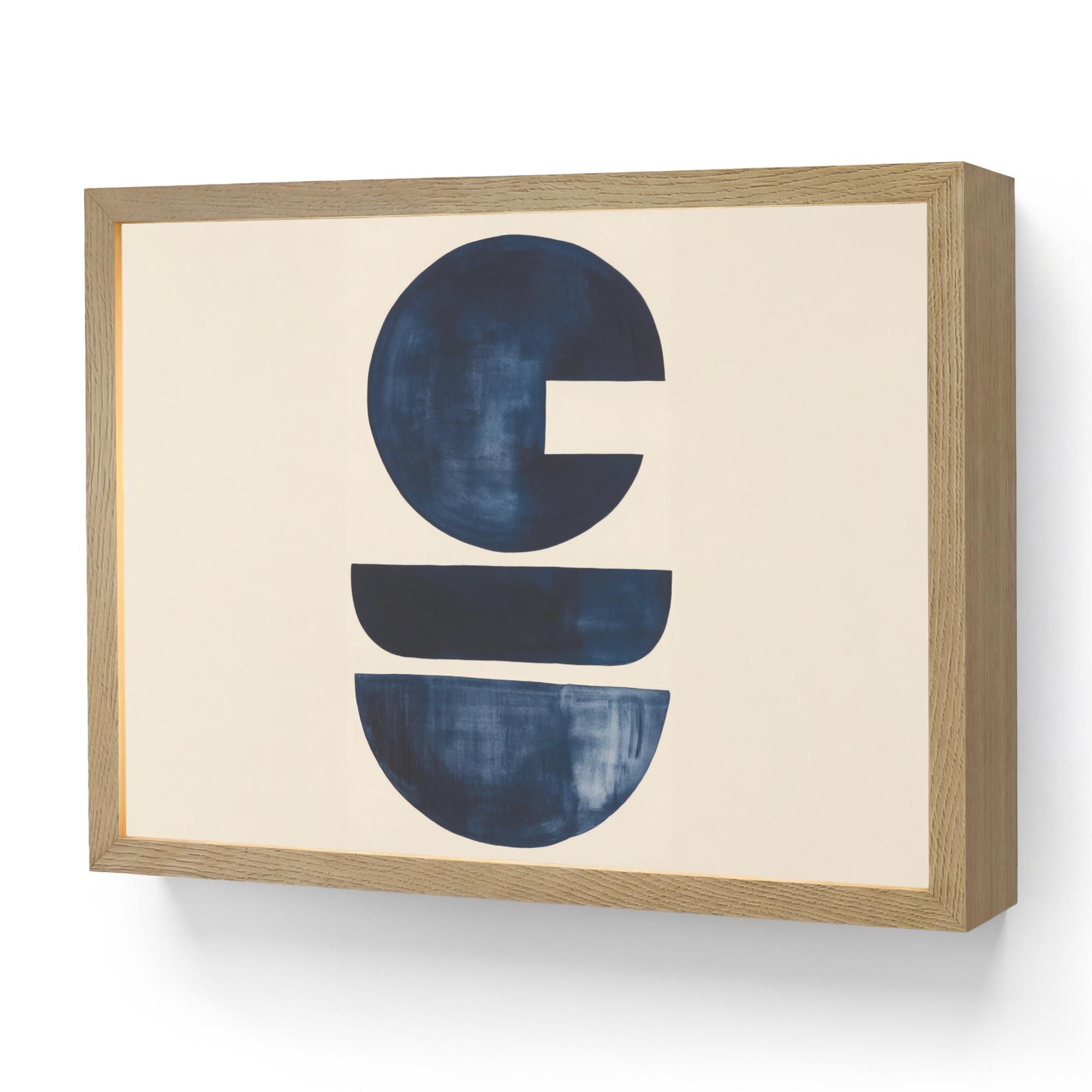 WANDLEUCHTE MIT AKKU Formen - Blau - Abstrakt LED 40x30 cm - Dunkelblau, Holzwerkstoff (40/30/8cm) - OnlyWow