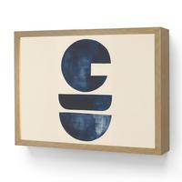 WANDLEUCHTE MIT AKKU Formen - Blau - Abstrakt 40x30 cm - Dunkelblau, Holzwerkstoff (40/30/8cm) - OnlyWow