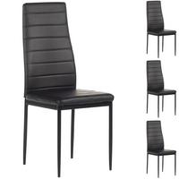 ESSZIMMERSTUHL NATHALIE 4er-Set schwarz/schwarz - Schwarz, Textil/Metall (43/100/50cm) - IDIMEX
