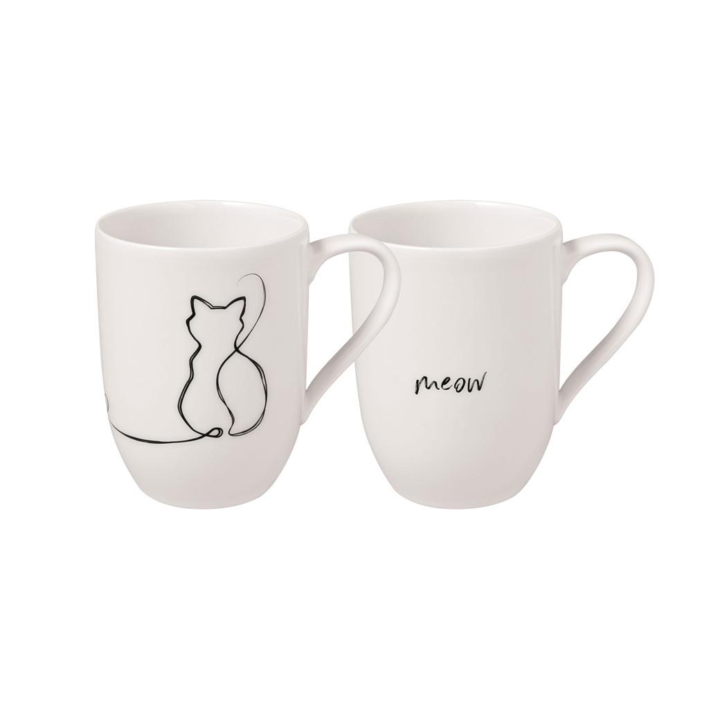 KAFFEEBECHER CAT Statement weiß 280 ml 2er Set - Weiß, Keramik (0.28L) - Villeroy & Boch