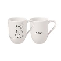KAFFEEBECHER CAT Statement weiß 280 ml 2er Set - Weiß, Keramik (0.28L) - Villeroy & Boch