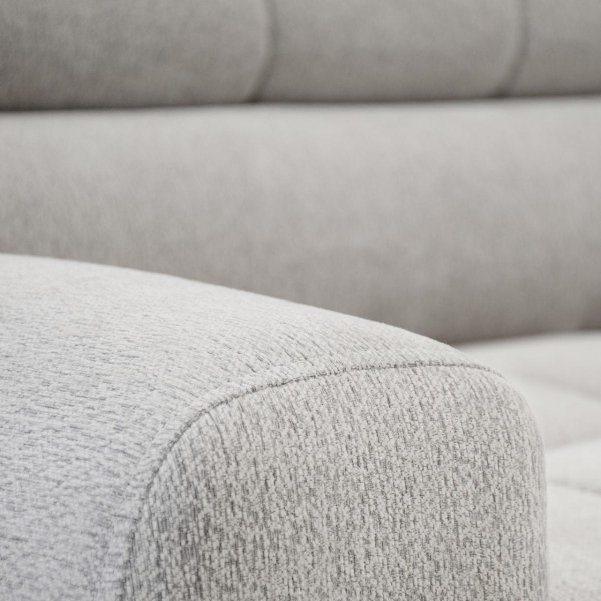 ECKSCHLAFSOFA Vinni Beige, Chenille-Stoff, rechts - Beige, Textil (265/205cm) - Beautysofa