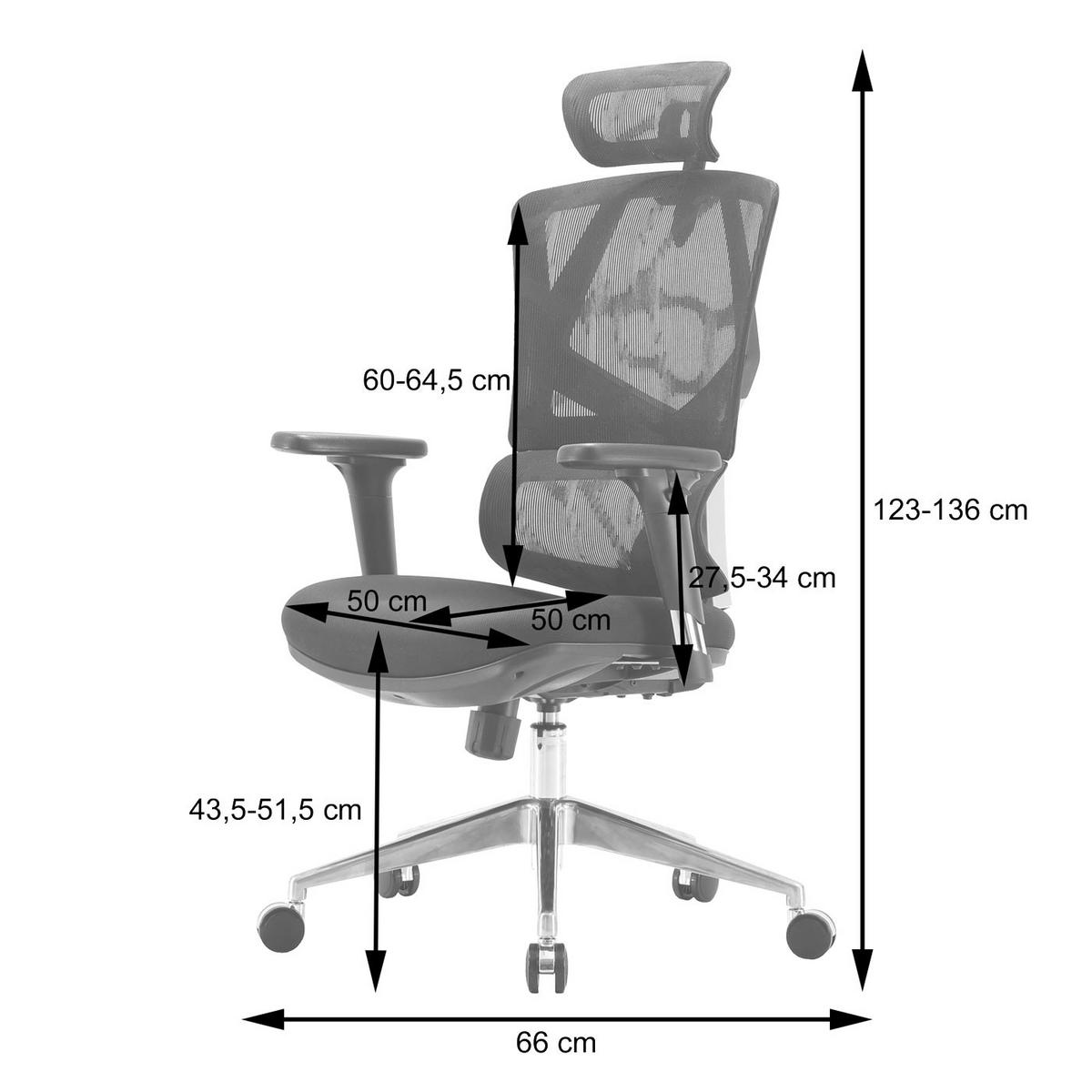 BÜROSTUHL Schwarz - Schwarz, Textil (66/136/95cm) - SIHOO