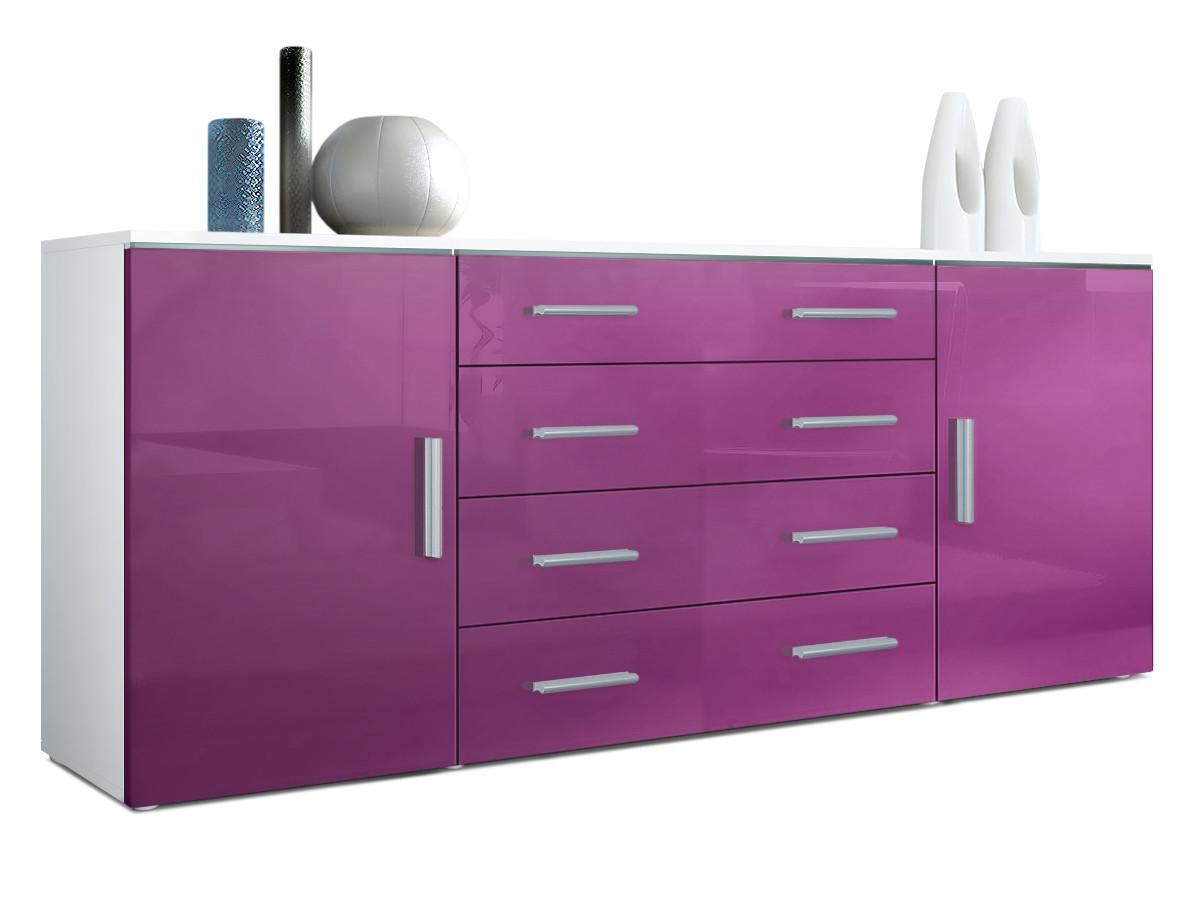 SIDEBOARD Verona Brombeer Hochglanz - Brombeere, Holzwerkstoff (166/72/35cm) - Vladon