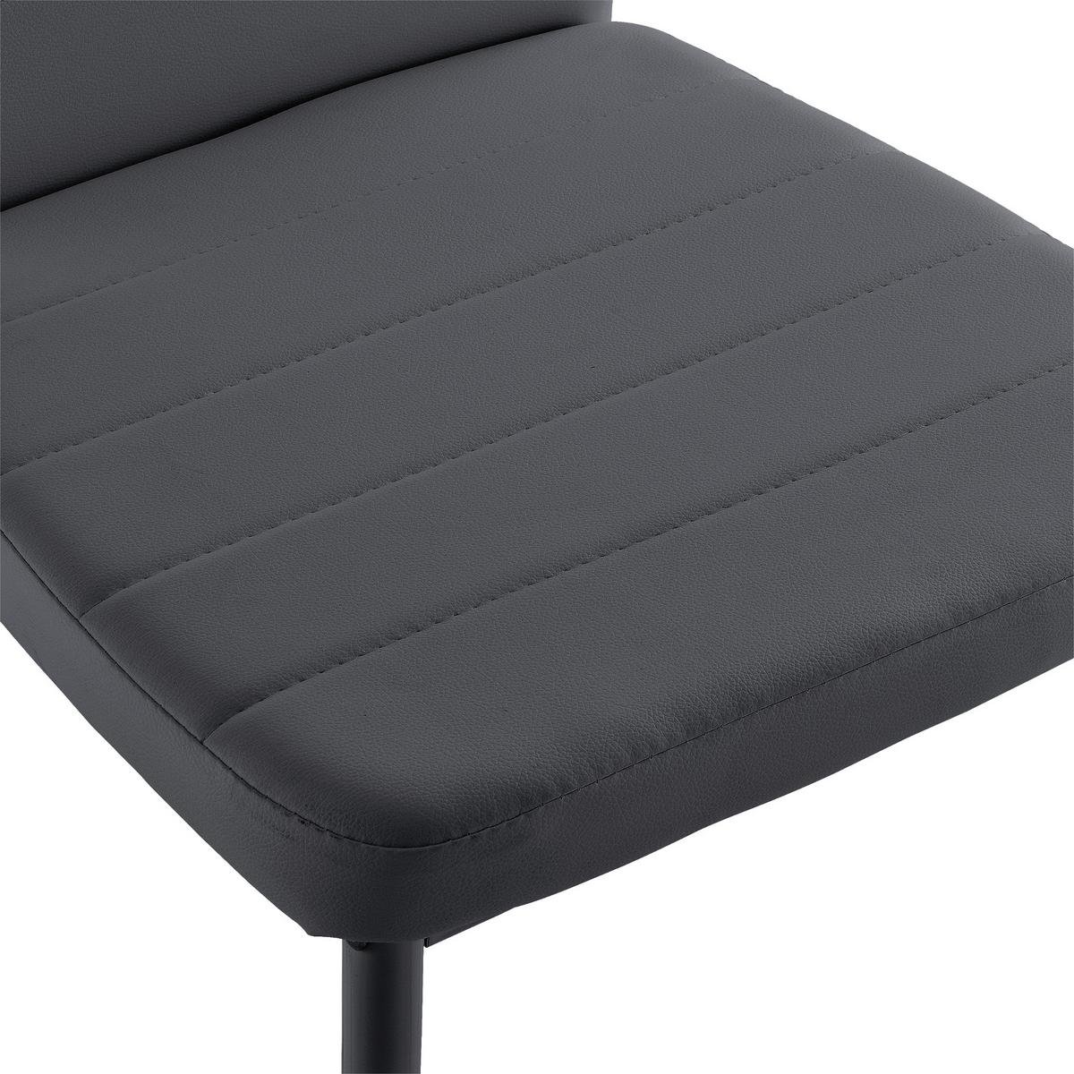 ESSZIMMERSTUHL Lidköping 6er Set - Grau, Leder (43/96/52cm) - [en.casa]