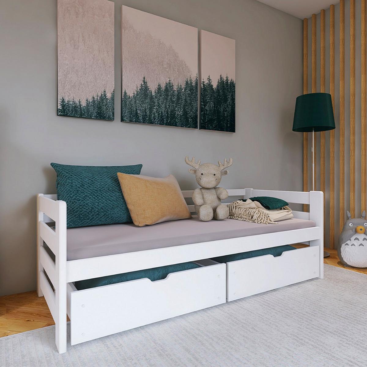 BETT 90/190 Erwan Weiß - Weiß, Holzwerkstoff (90/190cm) - Petits-meubles
