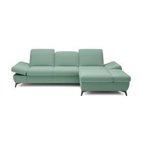 ECKSOFA FELICE R-S Grün Geflochtener Stoff mit Schlaffunktion - Grün, Holz (284/166cm) - MASSENO
