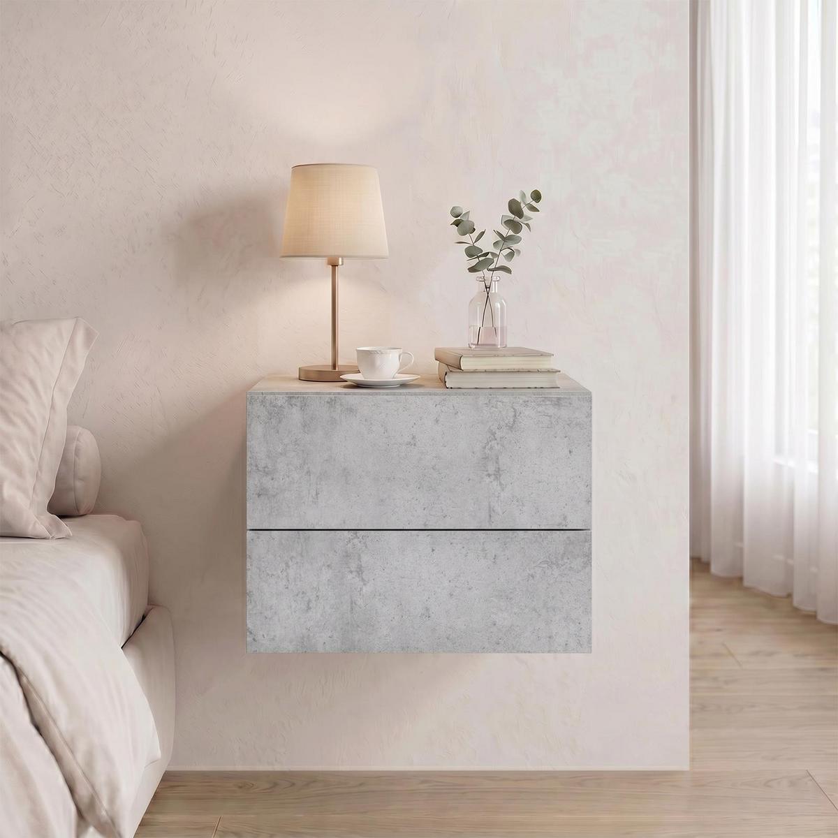 HÄNGENDER NACHTTISCH ANNI - Grau, Holzwerkstoff (42/29/30cm) - CARO-Möbel