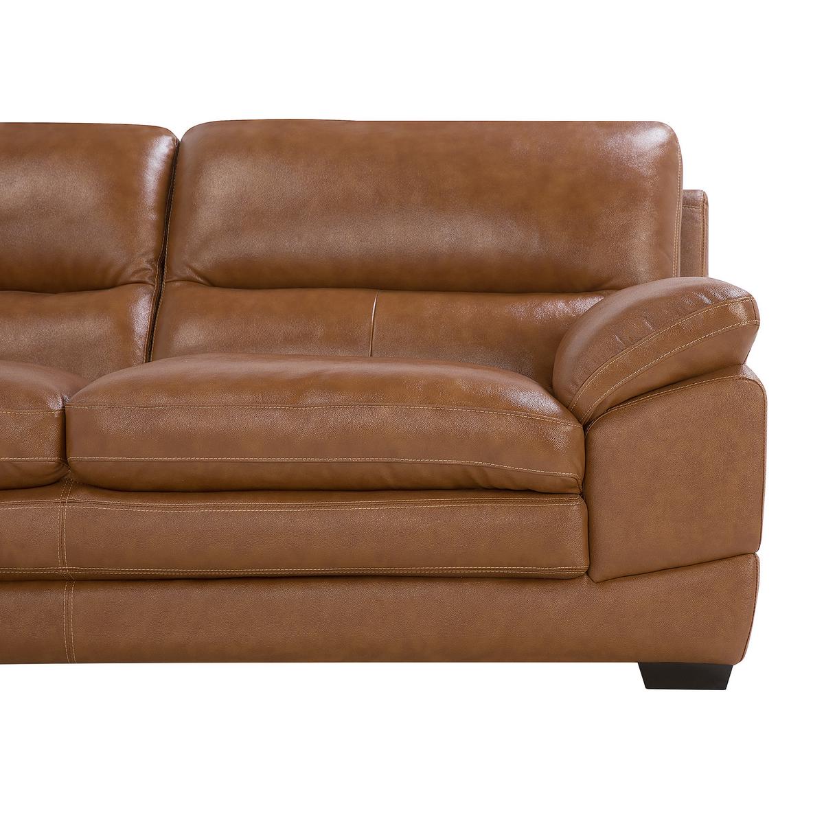 SOFA Leder Goldbraun Horten - Goldfarben, Leder/Textil (200/89/85cm) - Beliani