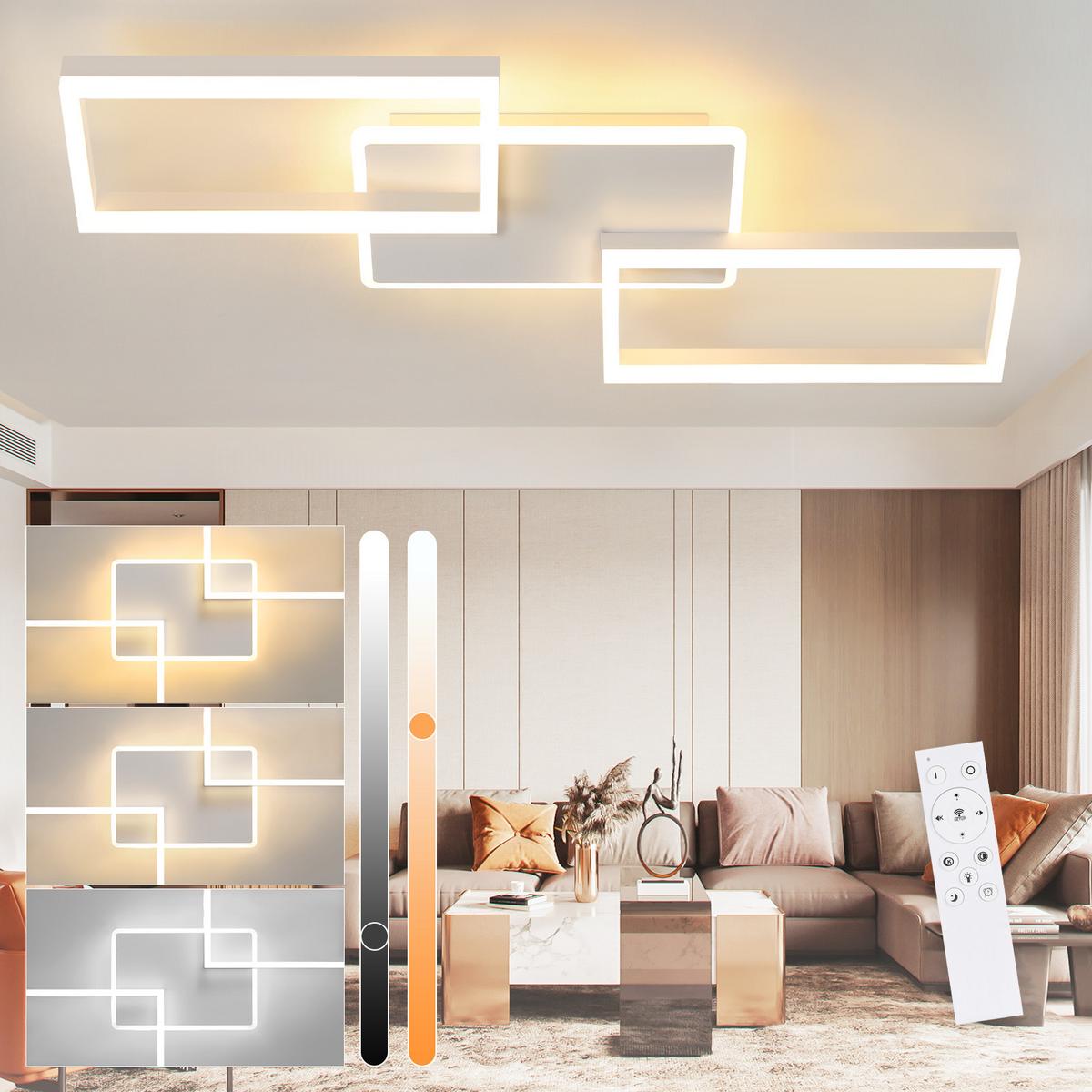 LED-DECKENLEUCHTE Nikok 80/45/7 cm - Weiß, Metall (80/45/7cm) - ZMH