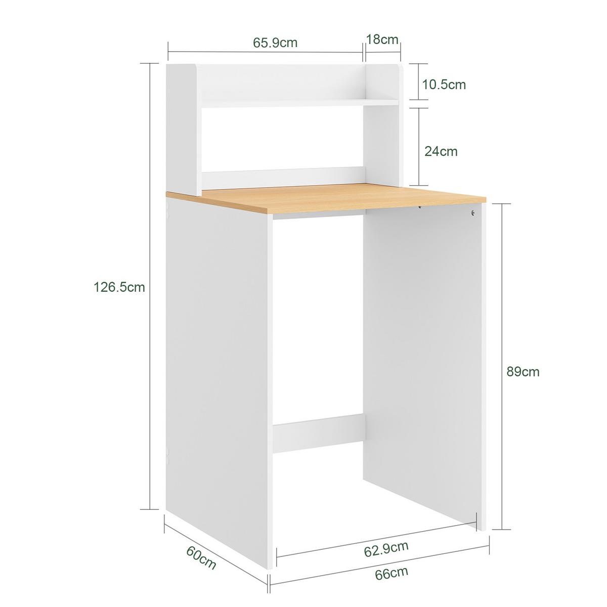 WASCHMASCHINENUNTERBAU mit Regal BZR224 - Ahornfarben, Fell (65/126/60cm) - SoBuy