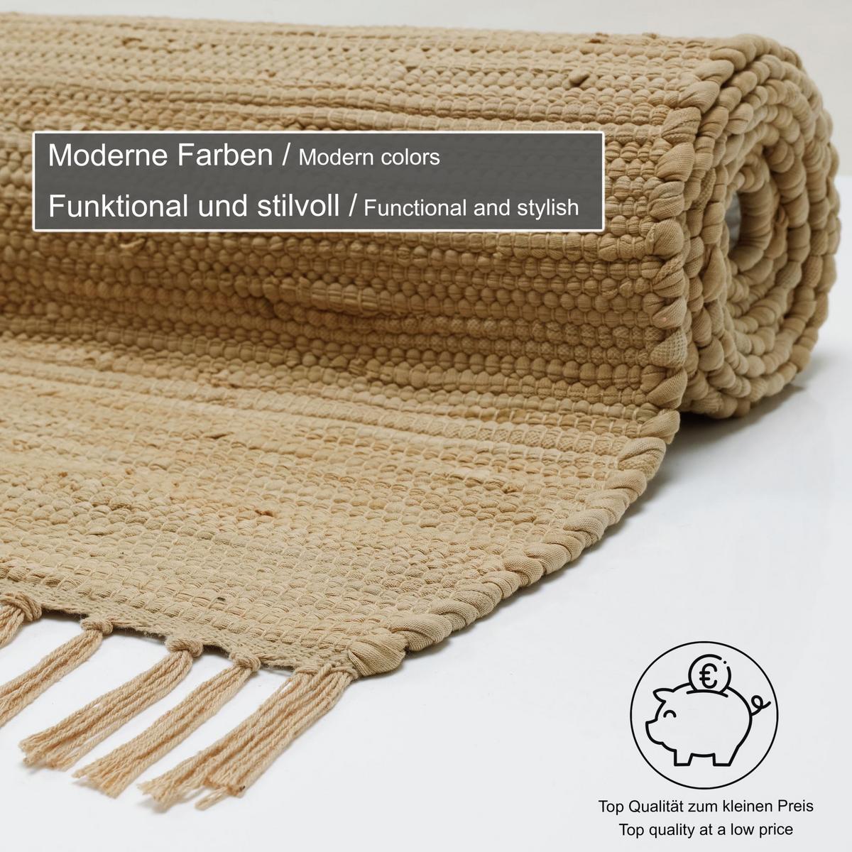 FLECKERLTEPPICH Chindi 60x120 cm - Naturfarben, Textil (60/120cm) - Rug and Roll