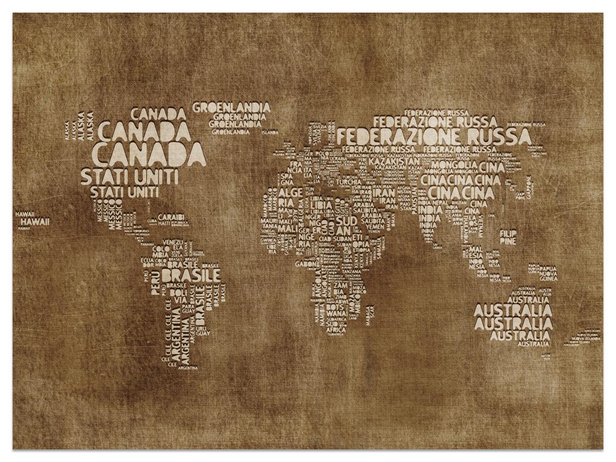 FOTOTAPETE für Büro alte italienische Weltkarte 200x140 - Beige/Braun, Papier (200/140cm) - Muralo